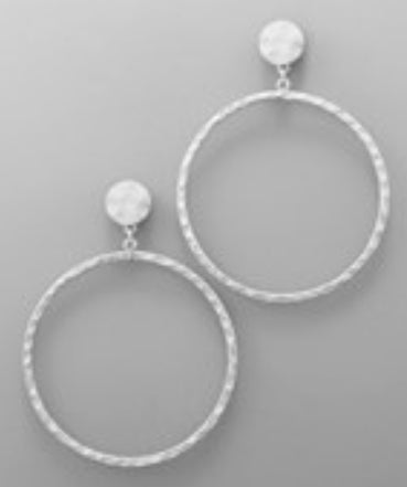 Disc and Textured Circle Earrings