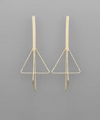 Bar and Double Triangle Earrings