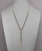 Simple Beaded and Bar Necklace