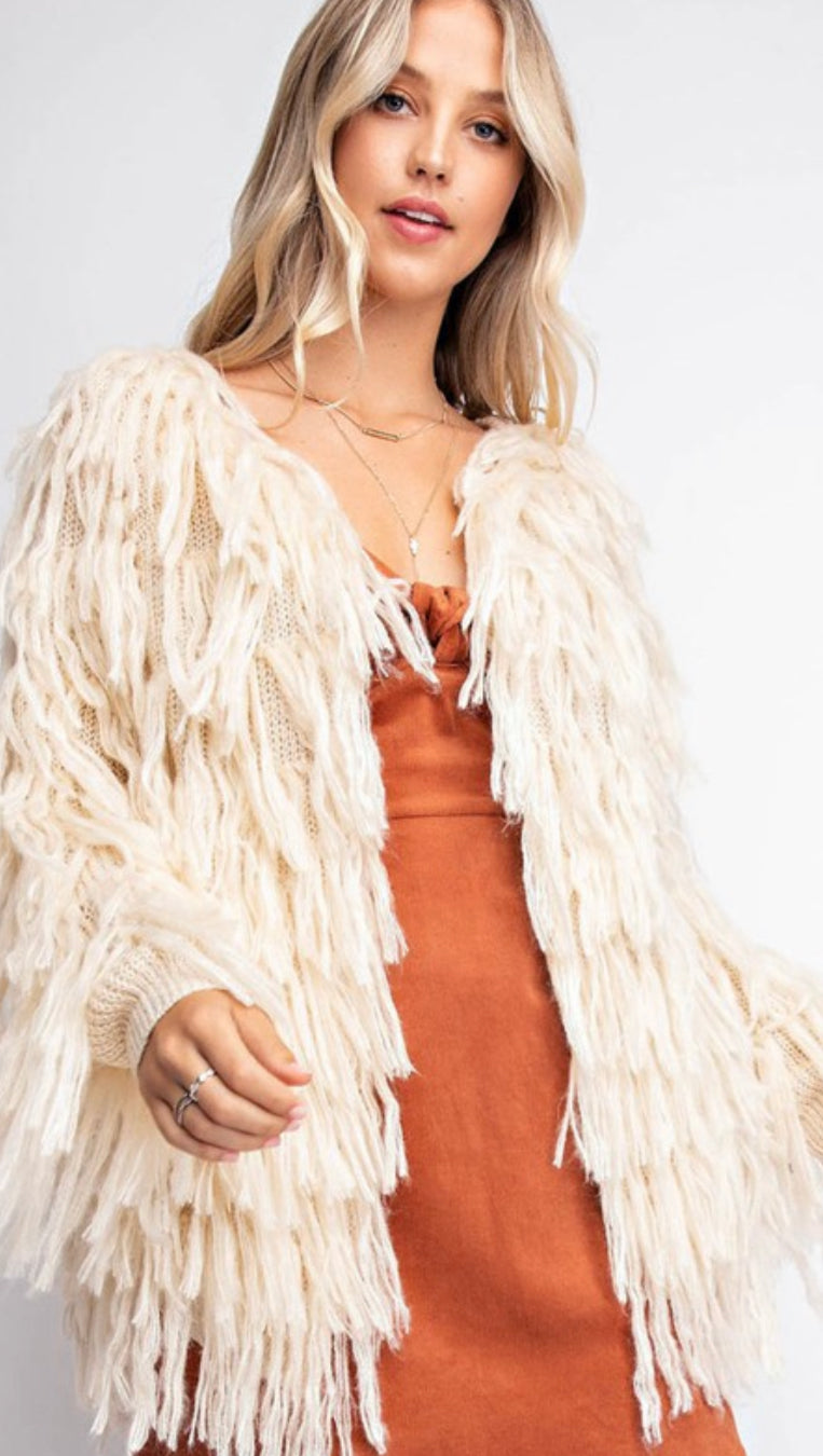 Fringe Detail Shrug Jacket