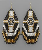 Beaded Fringe Boho Earrings