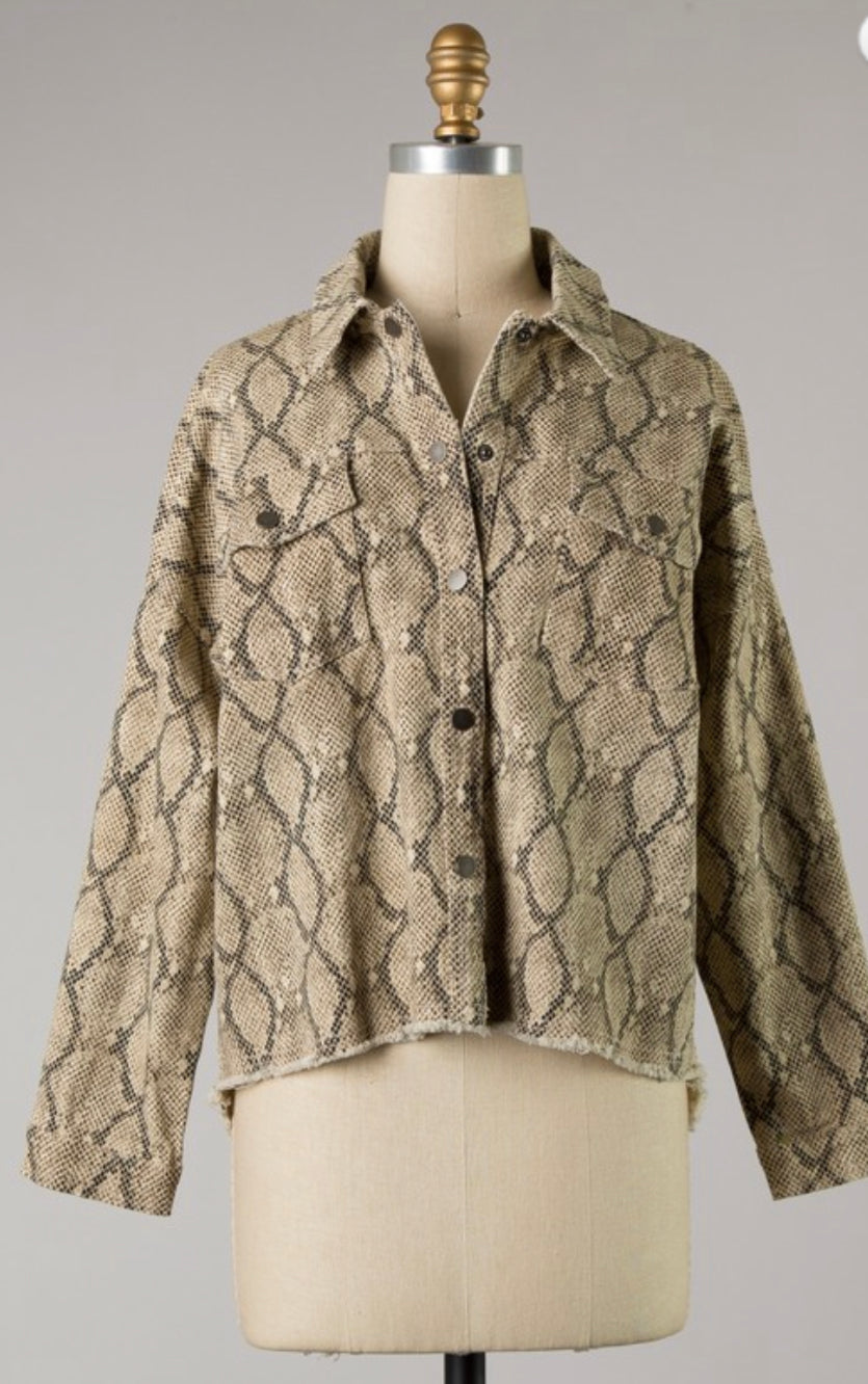 Sasha Snake Print Jacket