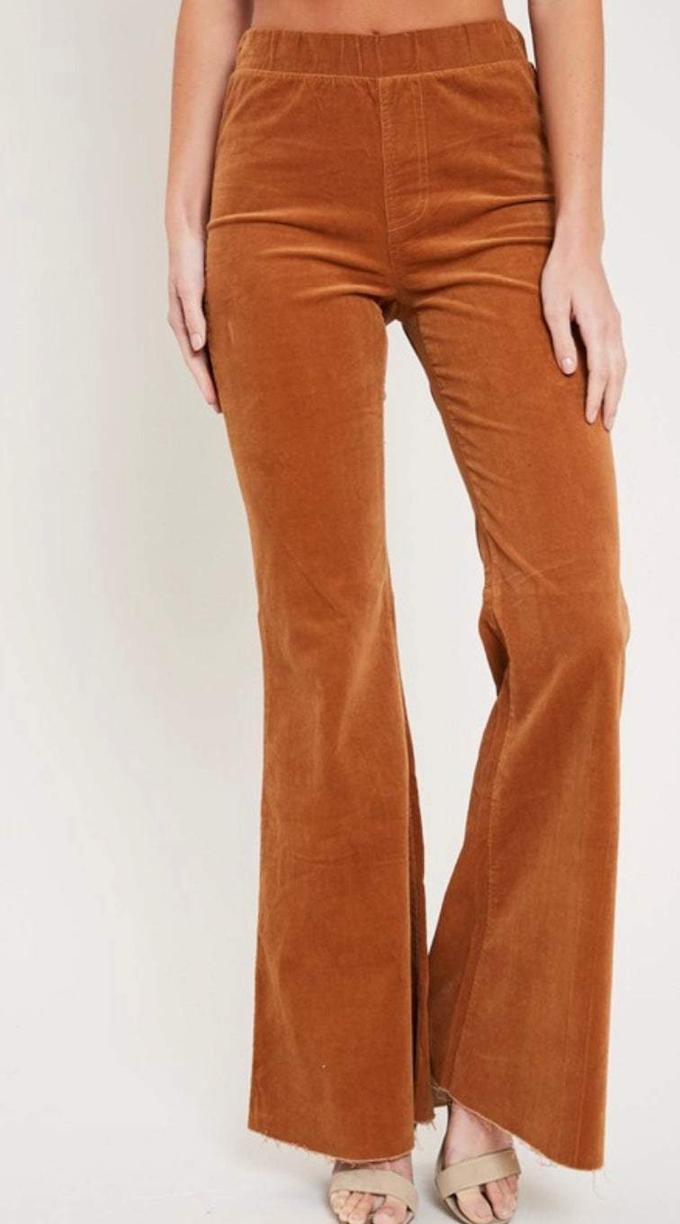 Pull On Corduroy Flare Pants