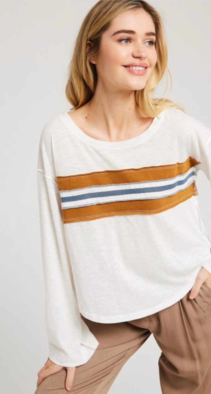 Long Sleeve Color Block Tee