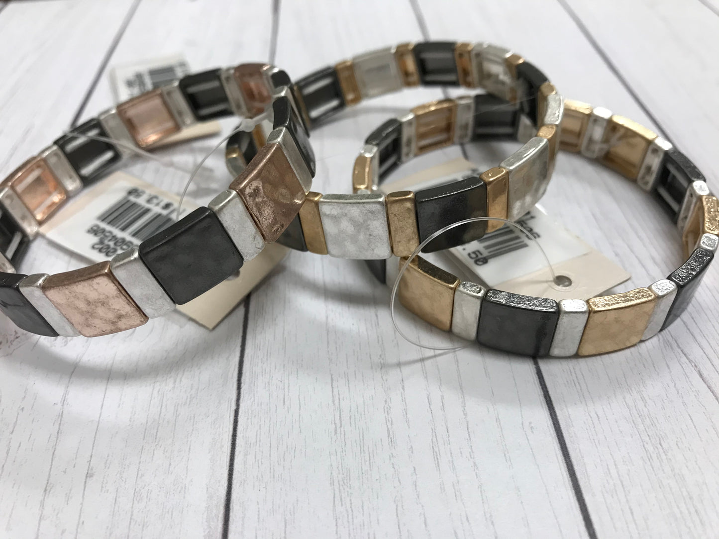 Metal Square Color Block Bracelet