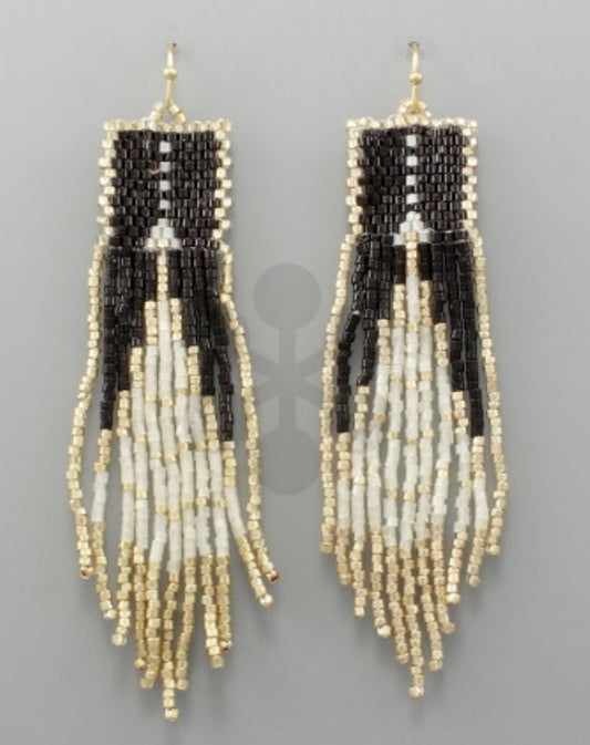 Seed Bead Tassel Earrings