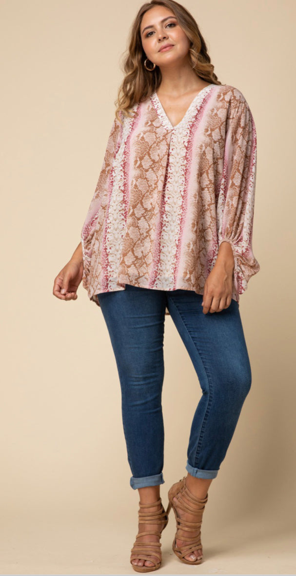 Rosa Reptile Top