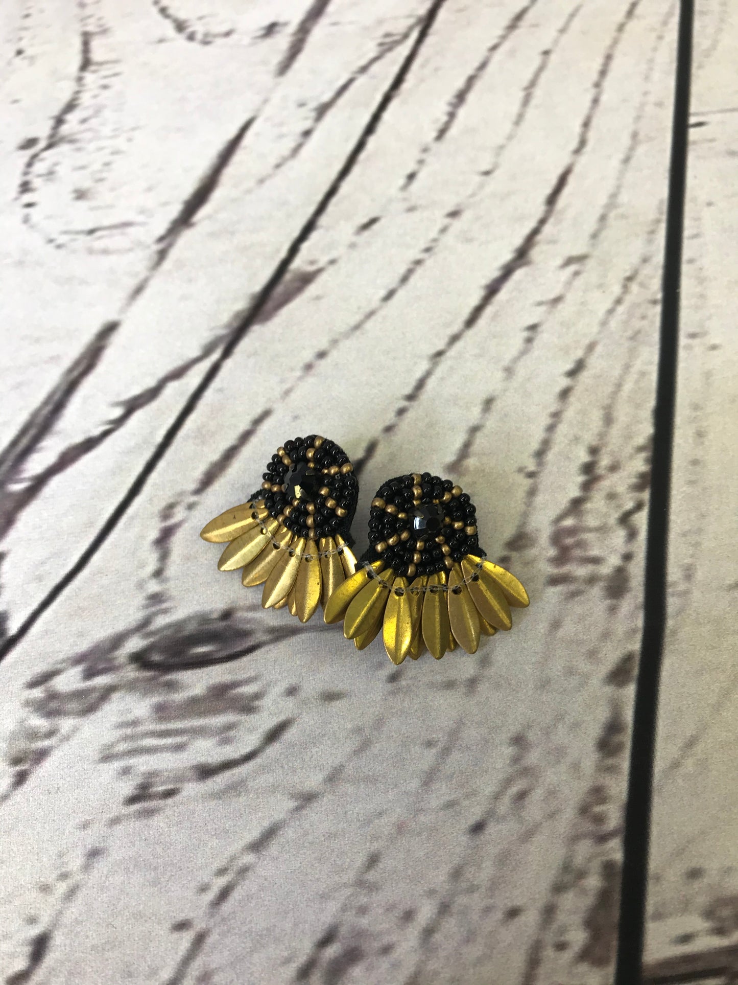 Bead & Sequin Fan Earrings