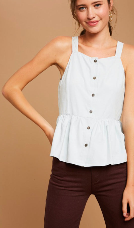 Suede Peplum Tank