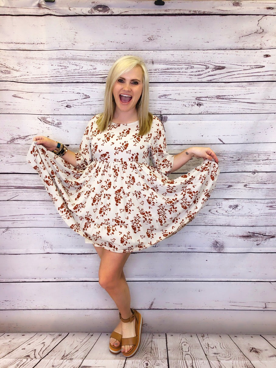 Floral Print Baby Doll Dress