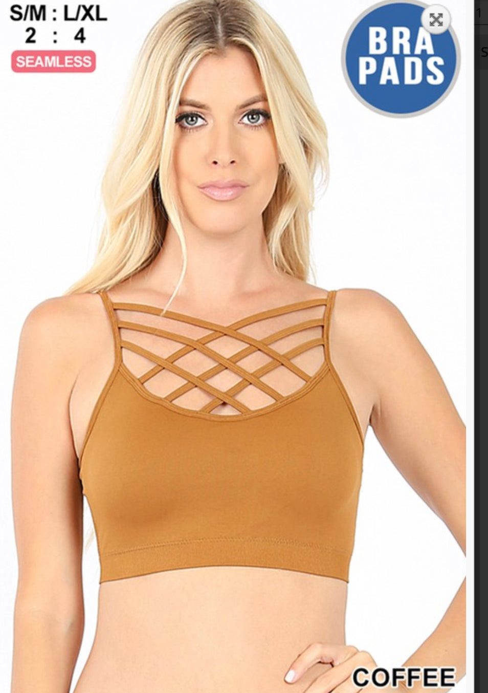 SEAMLESS TRIPLE CRISS-CROSS PADDED BRALETTE