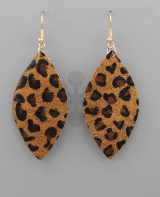 Leopard Print Leather Earrings