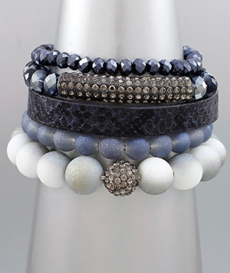 Midnight Crystal Bracelet Set