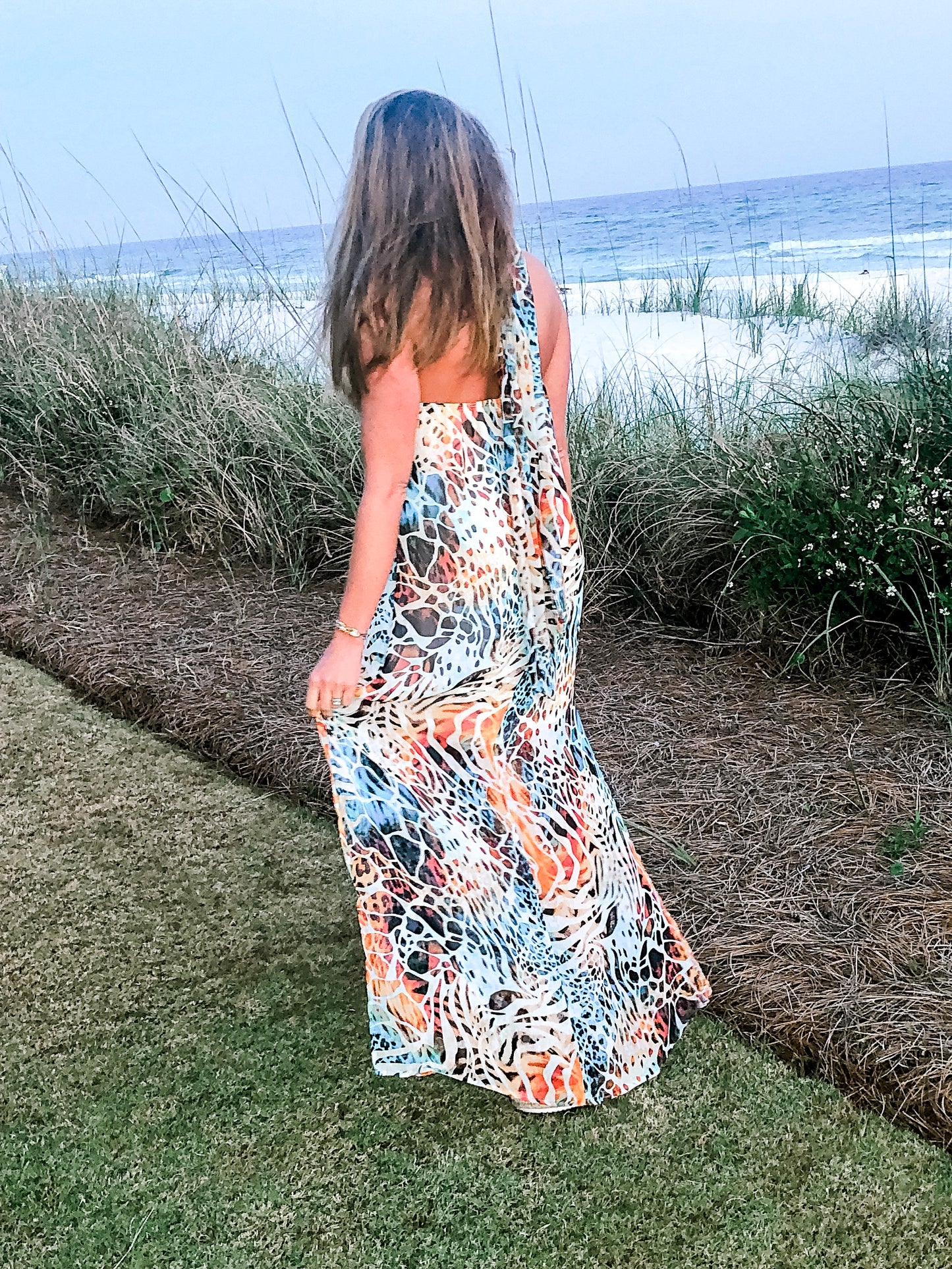 Animal Print Halter Maxi Dress