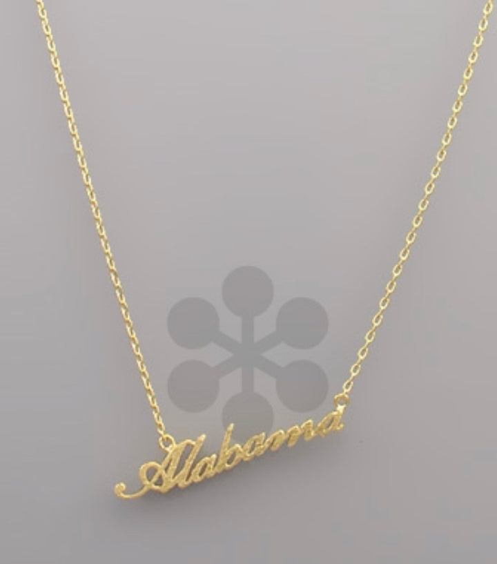 Alabama Cursive Necklace