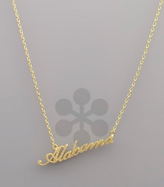 Alabama Cursive Necklace