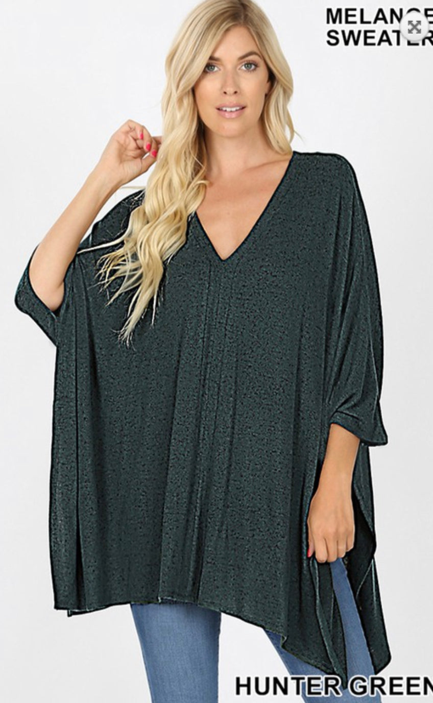 Melange Poncho Sweater