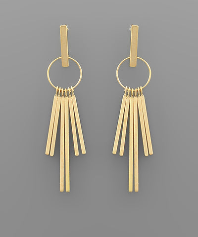 Simple Circle and Bar Earrings