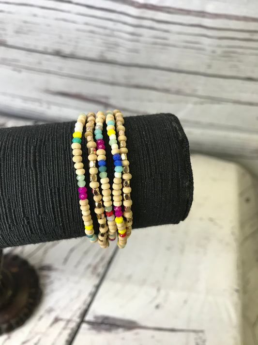 Multi Bead Row Bracelet