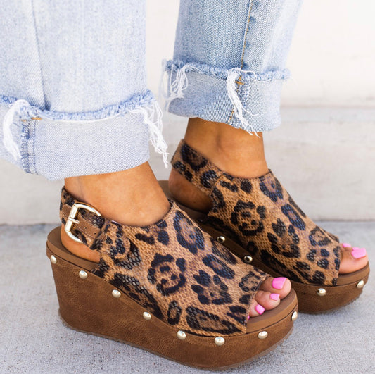 Porsum Leopard Wedge