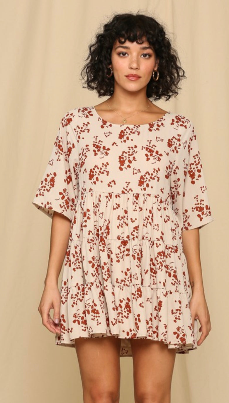 Floral Print Baby Doll Dress