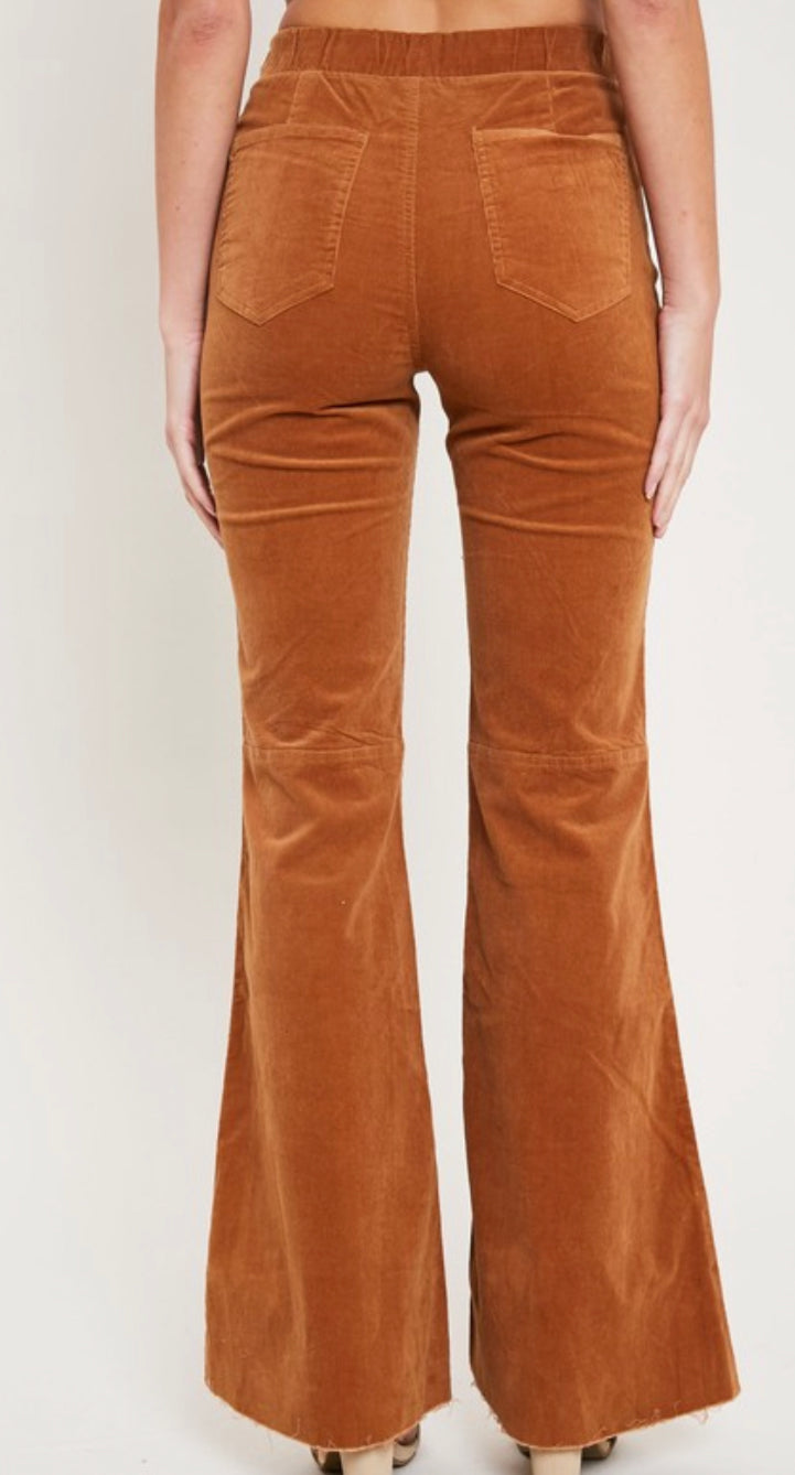 Pull On Corduroy Flare Pants