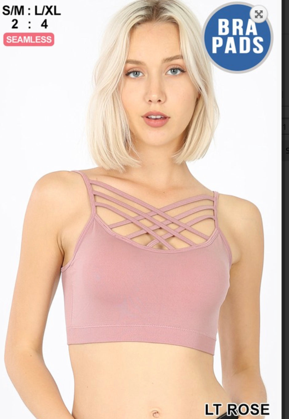 SEAMLESS TRIPLE CRISS-CROSS PADDED BRALETTE