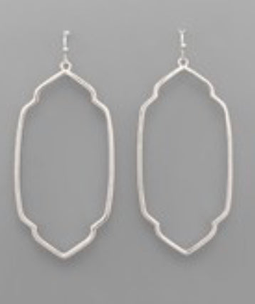 Simple Metal Oval Drop Earrings