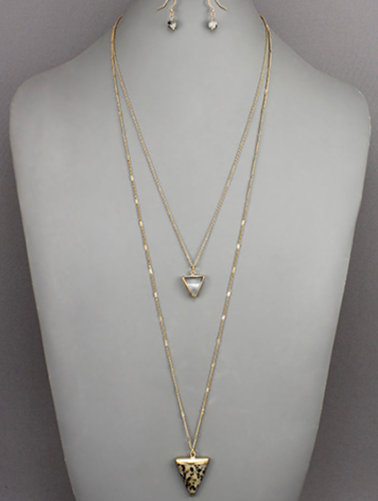 Double Triangle Layer Necklace