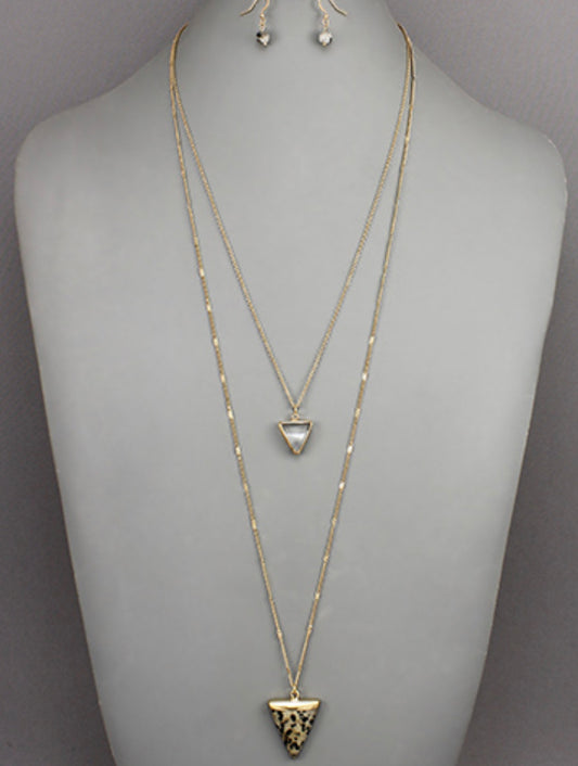 Double Triangle Layer Necklace