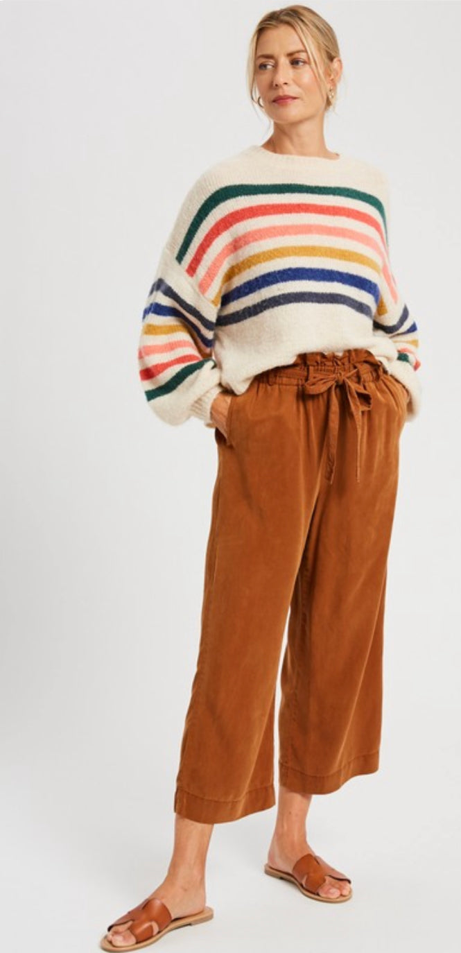 Rainbow Striped Cozy Sweater