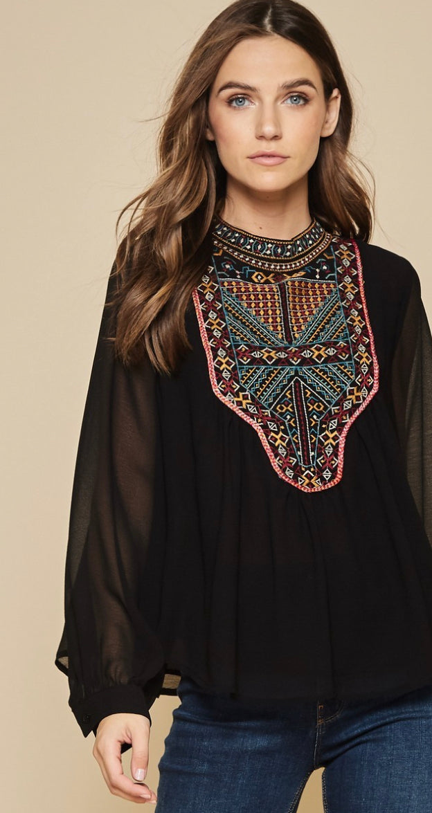 Evelyn Embroidery Top