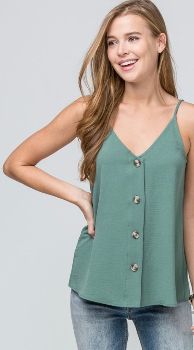 Button Front Solid Tank