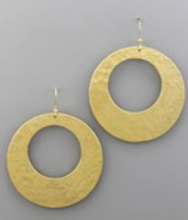 Hammered Cutout Circle Earrings