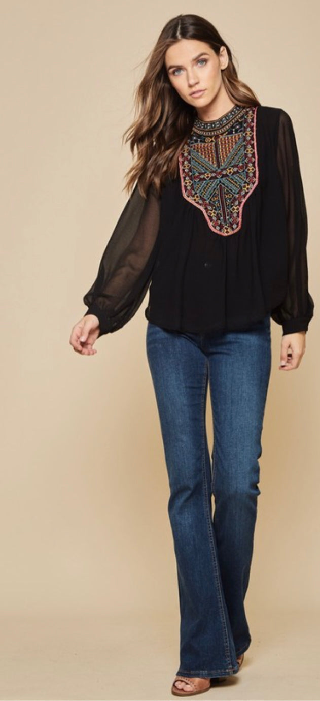 Evelyn Embroidery Top