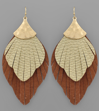 Layered Leather Earrings