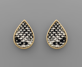 Snake Print Stud Earring