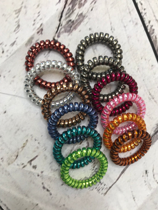 Metallic Rainbow Spiral Hair Ties