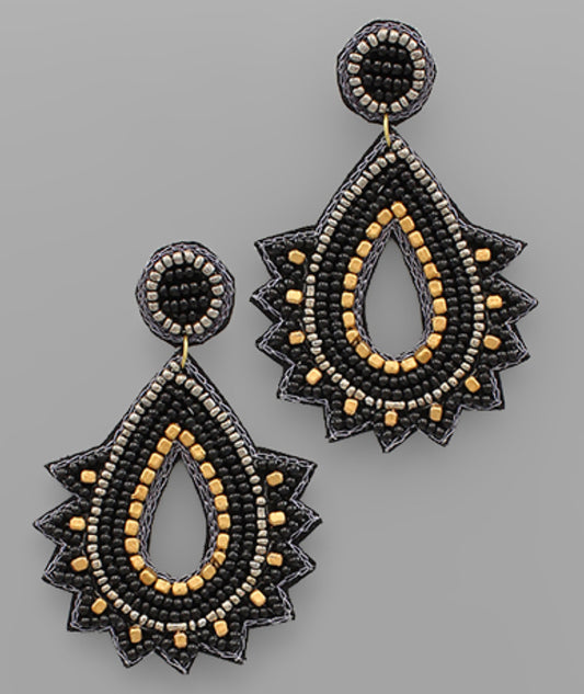 Teardrop Spike Bead Earrings