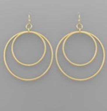 Double Circle Dangle Earrings