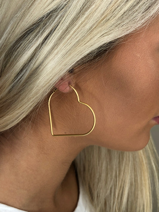 Heart Shaped Hoop Earrings