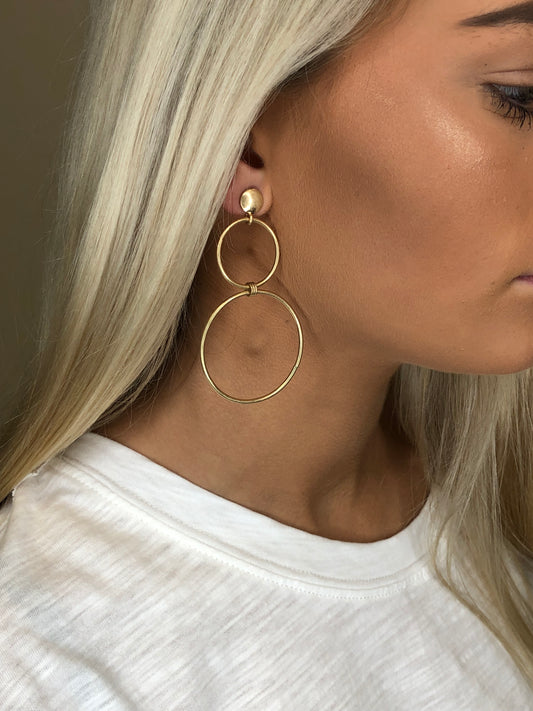 Double Hoop Stacked Earrings