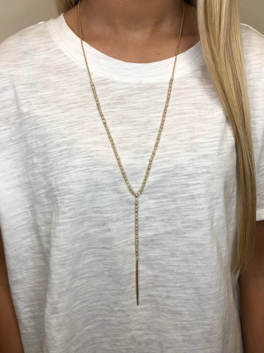 Simple Cream and Gold Necklace