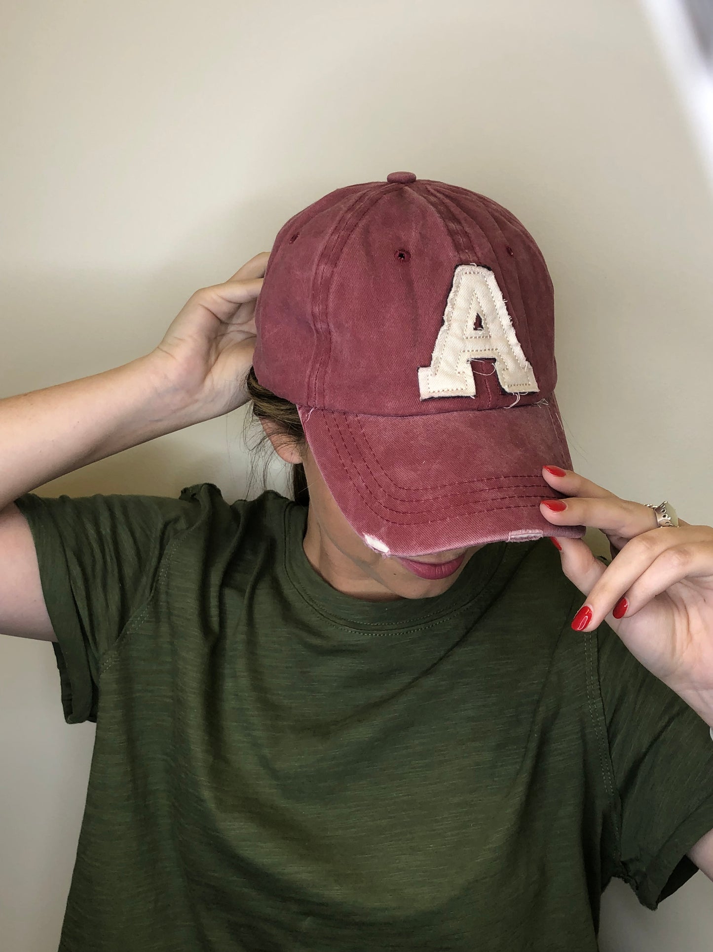 "A" Vintage Dyed Baseball Hat