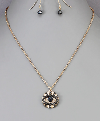 Paved Evil Eye Necklace