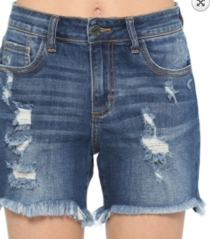 Boyfriend Destroy Shorts with Fray Hem