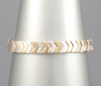 Herringbone Gold and Silver Mixed Bracelet