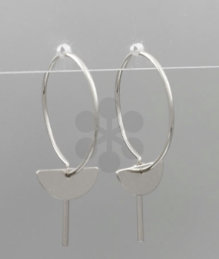 Half Circle and Bar Hoop Earring