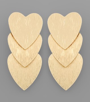 Three Sisters  Heart Earrings