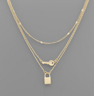 Lock and Key Layered Necklace